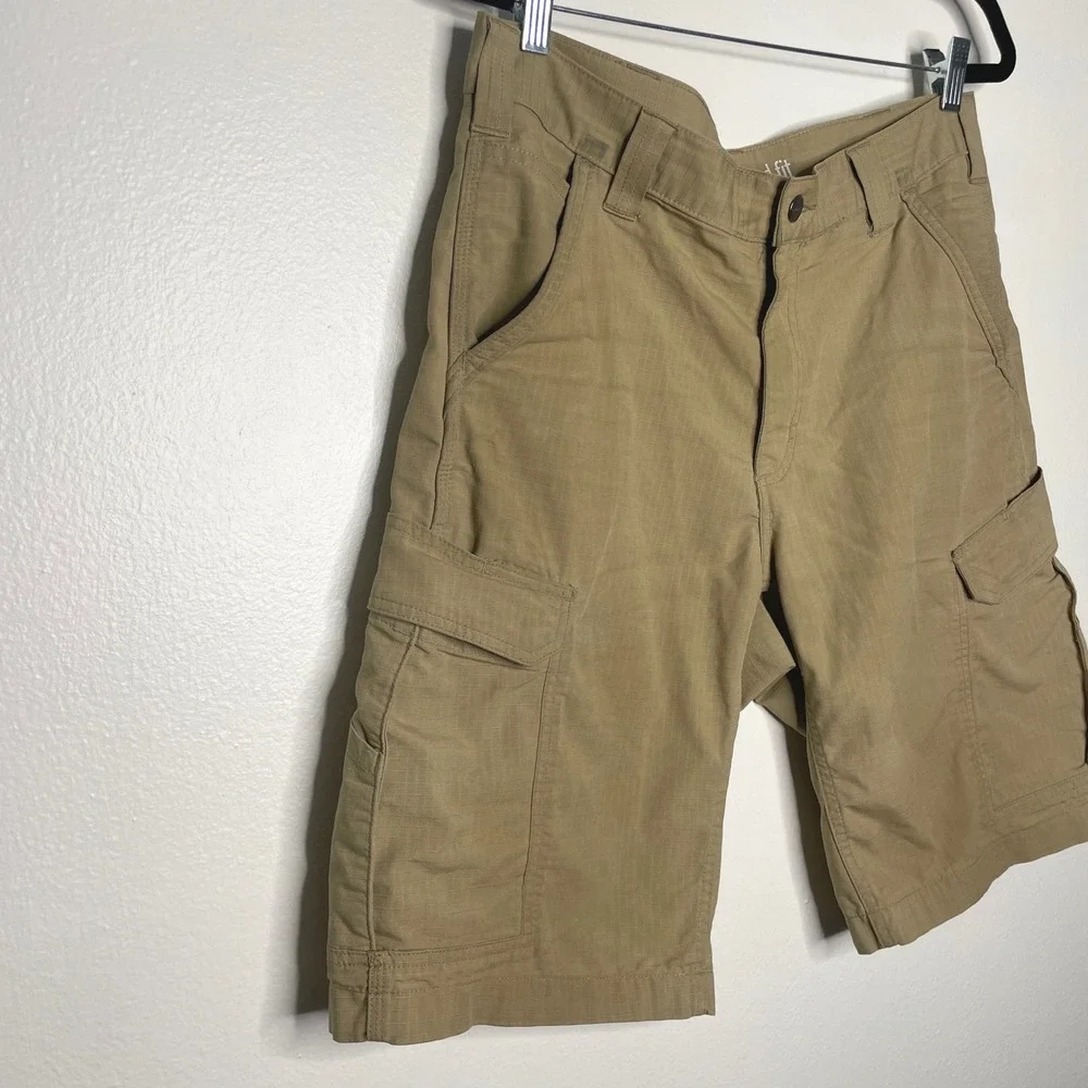 Carhartt Force Broxton Cargo Shorts Men 34 Tan Relaxed Fit Ripstop‎ Workwear
